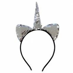 Sydney So Sweet Flip Sequin Silver Unicorn Girls Headband Ears, Kid Or Adult Size Costume Accessories Costumes For Kids