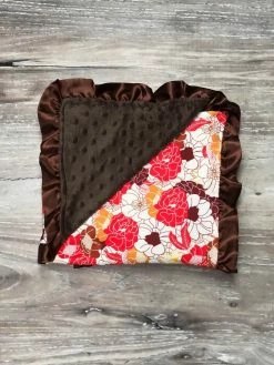 Sydney So Sweet Fall Harvest Floral Minky Dot Toddler Or Baby Blanket