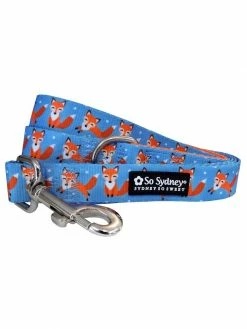 Sydney So Sweet Fox Hunt Blue & Orange Cute, Bright, & Fun 5' Dog Leash
