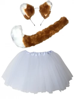 Sydney So Sweet Orange Fox Costume - Complete Kids Costume Set With Tutu, Headband, & Tail