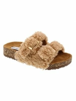 Sydney So Sweet Fuzzy Birkey Sherpa Girls Sandal, Camel Footwear