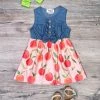 Sydney So Sweet Georgia Peach Ruffle Chambray Tank Girls Summer Dress
