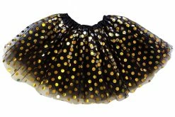 Sydney So Sweet Tutu & Costume Shop Black And Gold Polka Dot Tutu Skirt Costume For Girls, Women, Plus