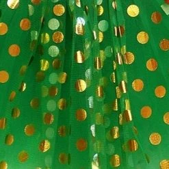 Sydney So Sweet Green And Gold Polka Dot Tutu Skirt Costume For Girls, Women, Plus St. Patrick's Day