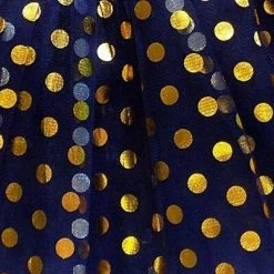 Sydney So Sweet Tutu & Costume Shop Navy Blue And Gold Polka Dot Tutu Skirt Costume For Girls, Women, Plus