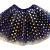 Sydney So Sweet Tutu & Costume Shop Navy Blue And Gold Polka Dot Tutu Skirt Costume For Girls, Women, Plus