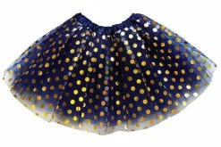 Sydney So Sweet Tutu & Costume Shop Navy Blue And Gold Polka Dot Tutu Skirt Costume For Girls, Women, Plus