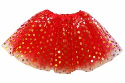 Sydney So Sweet Tutu & Costume Shop Red And Gold Polka Dot Tutu Skirt Costume For Girls, Women, Plus