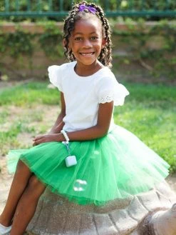 Sydney So Sweet Green Tutu Skirt - Kids Size 3-Layer Tulle Basic Ballet Dance Costume Tutus For Girls Christmas