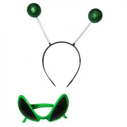 Sydney So Sweet Costumes For Kids Alien Headband Set - Green Alien Headband Antennas & Alien Eyes Sunglasses