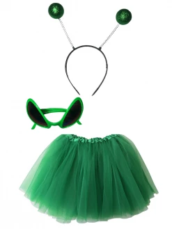 Sydney So Sweet Adult Alien Costume Green - Tutu Skirt, Sunglasses, & Headband Set For Adult Or Plus Size Adult & Plus Tutu Costumes