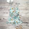 Sydney So Sweet New Arrivals Happy Daisy Blue & Yellow Ruffle Girls Shorts Romper
