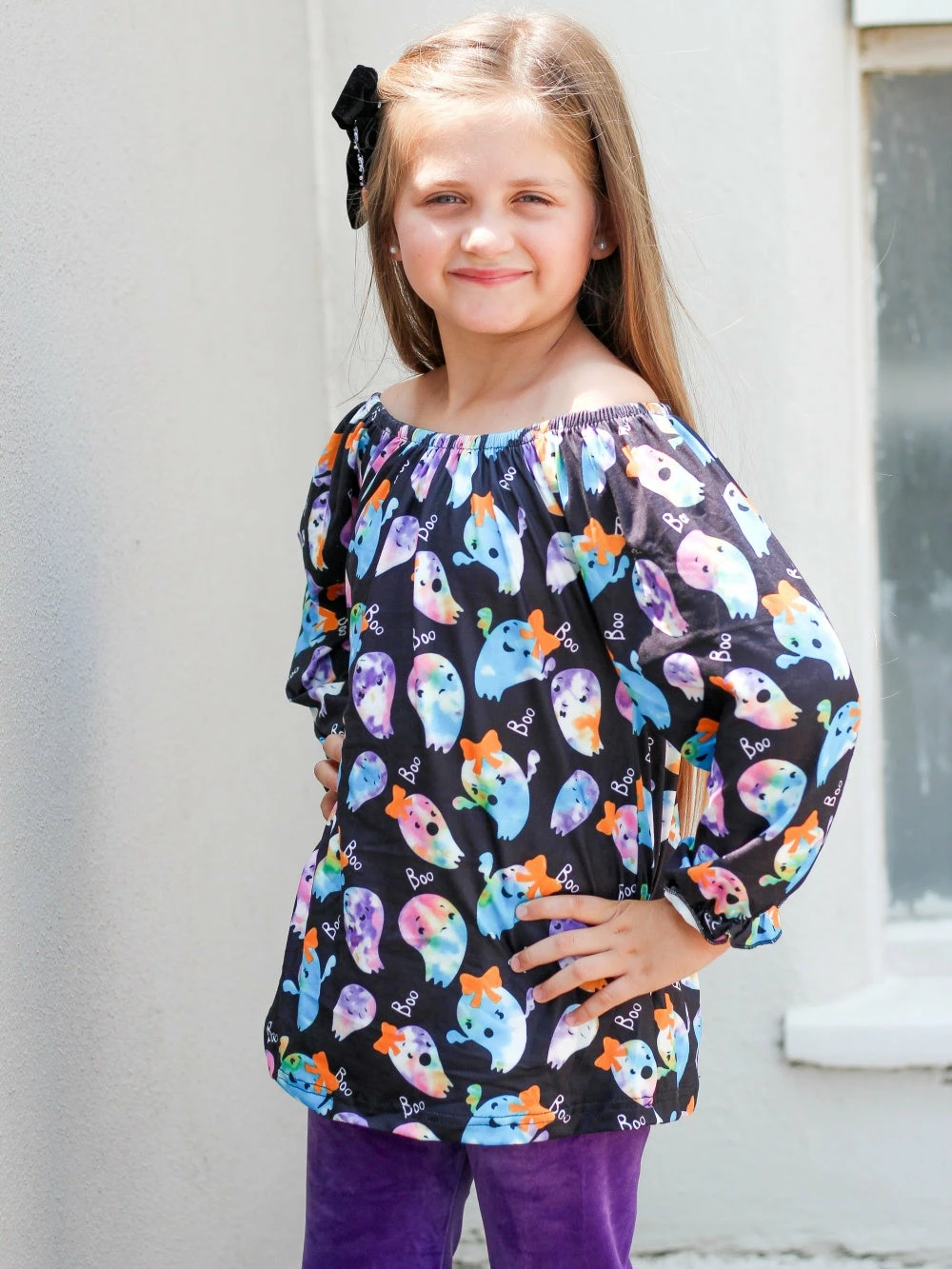 Sydney So Sweet Happy Ghost Rainbow Purple Velvet Bell Bottom Girls Fall Outfit 5 Sydney So Sweet Happy Ghost Rainbow Purple Velvet Bell Bottom Girls Fall Outfit