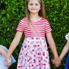 Sydney So Sweet Hittin' The Books Pink & Red Stripe Girls Back To School Skater Dress