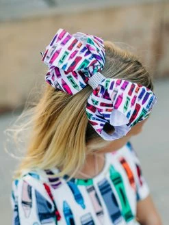 Sydney So Sweet New Arrivals Get Your Cray-On Girls Back To School Large Hair Bow