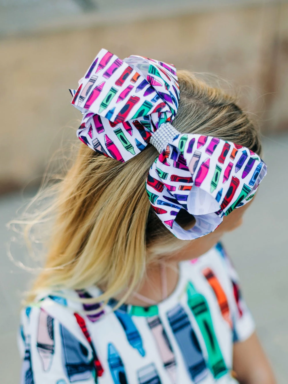 Sydney So Sweet New Arrivals Get Your Cray-On Girls Back To School Large Hair Bow 1 Sydney So Sweet New Arrivals Get Your Cray-On Girls Back To School Large Hair Bow