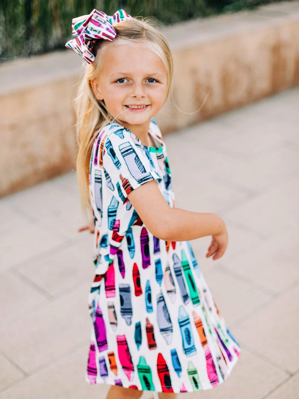 Sydney So Sweet New Arrivals Get Your Cray On Short Sleeve Girls Back To School Crayon Skater Dress 4 Sydney So Sweet New Arrivals Get Your Cray On Short Sleeve Girls Back To School Crayon Skater Dress