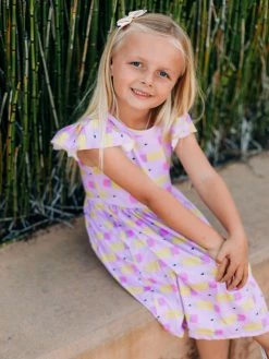 Sydney So Sweet On Point Pink Pencil Flutter Ruffle Girls Back To School Dress