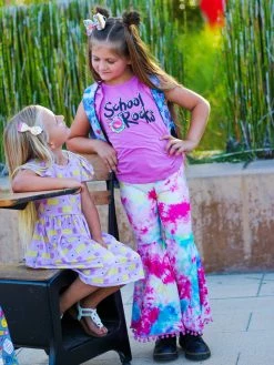 Sydney So Sweet School Rocks Rainbow Tie Dye Bell Bottom Girls Back To School Outfit New Arrivals