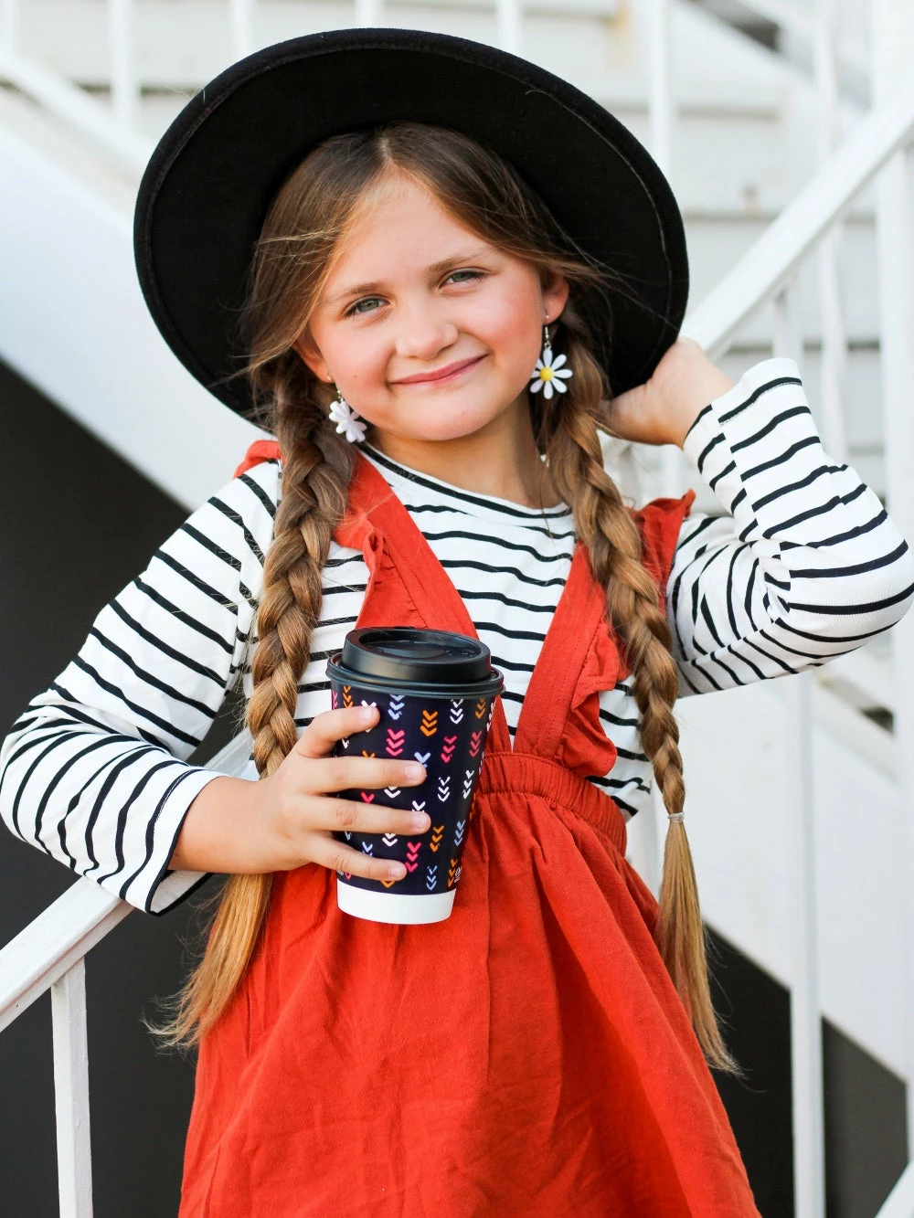 Sydney So Sweet Rust Orange Stripe Ruffle Girls Suspender Outfit Dresses & Skirt Sets 4 Sydney So Sweet Rust Orange Stripe Ruffle Girls Suspender Outfit Dresses & Skirt Sets