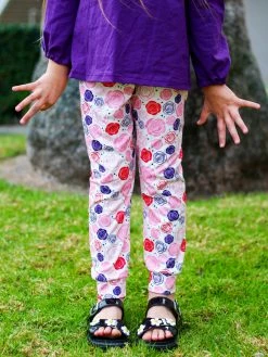 Sydney So Sweet Crazy Floral Plum Purple Ruffle Girls Leggings Outfit