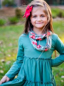Sydney So Sweet Rose Garden Green Ruffle Girls Winter Scarf Outfit 10 Sydney So Sweet Rose Garden Green Ruffle Girls Winter Scarf Outfit