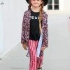 Sydney So Sweet Love Is Kind Cheetah Red Stripe Girls Three Piece Outfit 2 Piece Pants Outfits
