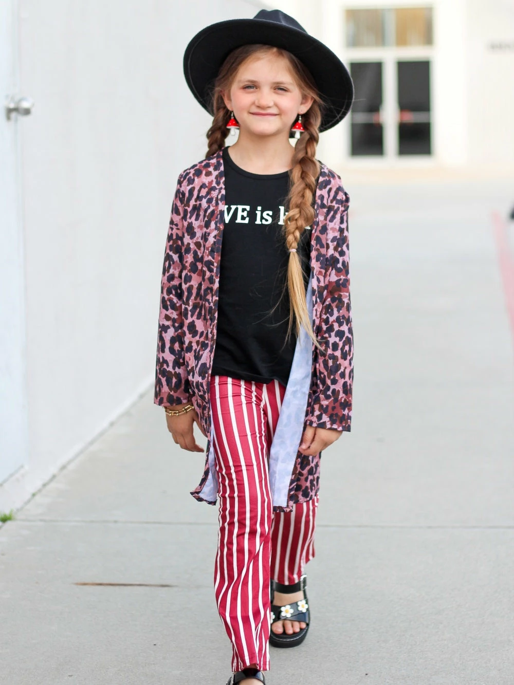 Sydney So Sweet Love Is Kind Cheetah Red Stripe Girls Three Piece Outfit 2 Piece Pants Outfits 1 Sydney So Sweet Love Is Kind Cheetah Red Stripe Girls Three Piece Outfit 2 Piece Pants Outfits