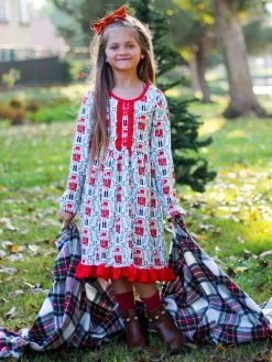 Sydney So Sweet Nutcracker Mistletoe Red Ruffle Girls Christmas Dress Dresses & Skirt Sets
