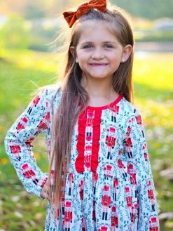 Sydney So Sweet Nutcracker Mistletoe Red Ruffle Girls Christmas Dress Dresses & Skirt Sets