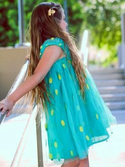 Sydney So Sweet Pineapple Party Teal Blue Tulle Chiffon Girls Dress New Arrivals