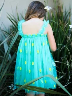 Sydney So Sweet Pineapple Party Teal Blue Tulle Chiffon Girls Dress New Arrivals