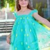 Sydney So Sweet Pineapple Party Teal Blue Tulle Chiffon Girls Dress New Arrivals