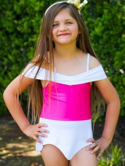 Sydney So Sweet Pink & White Sleeping Princess One Piece Girls Swimsuit