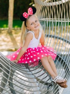 Sydney So Sweet Costumes For Kids Minnie Mouse Costume - Girls Hot Pink Polka Dot Mouse Tutu Kids Costume Set