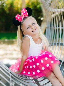 Sydney So Sweet Costumes For Kids Minnie Mouse Costume - Girls Hot Pink Polka Dot Mouse Tutu Kids Costume Set