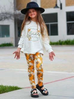 Sydney So Sweet 2 Piece Pants Outfits Think Happy Be Happy Butterfly Daisy Yellow Girls Outfit