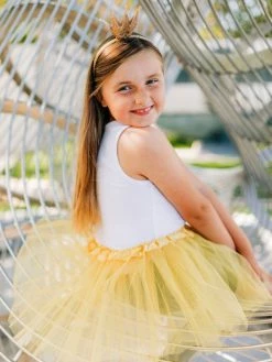 Sydney So Sweet Gold Crown Girls Princess Costume - Complete Kids Costume Set With Tutu & Crown Headband Costumes For Kids