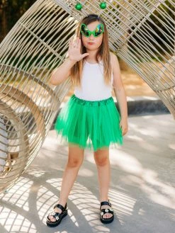Sydney So Sweet Alien Costume Green - Complete Kids Costume Set With Tutu, Headband, & Sunglasses Costumes For Kids
