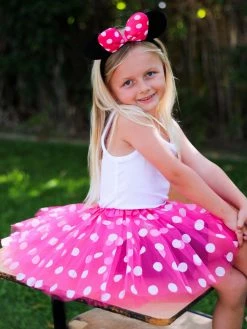 Sydney So Sweet Costumes For Kids Minnie Mouse Costume - Girls Hot Pink Polka Dot Mouse Tutu Kids Costume Set