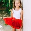 Sydney So Sweet Tutu & Costume Shop Red Posh Petal Girls Tutu Skirt - Kids Size 3-Layer Tulle Basic Ballet Dance Costume Tutus
