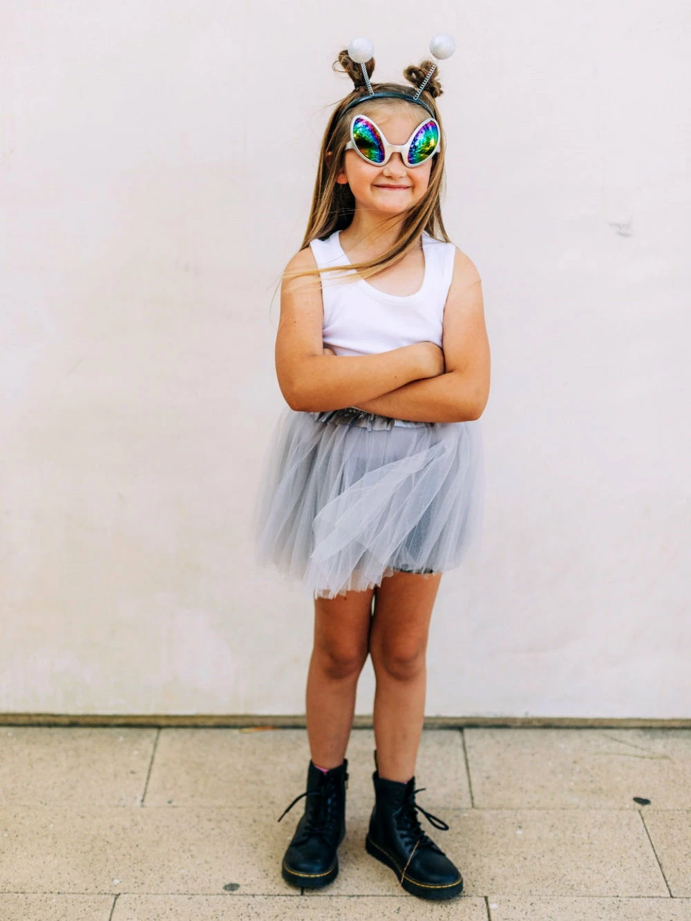 Sydney So Sweet Alien Costume Silver - Complete Kids Costume Set With Tutu, Headband, & Sunglasses Costumes For Kids 3 Sydney So Sweet Alien Costume Silver - Complete Kids Costume Set With Tutu, Headband, & Sunglasses Costumes For Kids