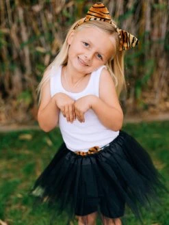 Sydney So Sweet Girls Tiger Costume - Complete Kids Costume Set With Black Tutu, Tail, & Ears Costumes For Kids