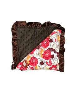 Sydney So Sweet Fall Harvest Floral Minky Dot Toddler Or Baby Blanket