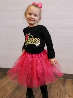 Sydney So Sweet Valentine's Day Hot Pink Sequin Heart Tutu Skirt Costume For Toddler, Girls, Women, Plus