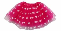 Sydney So Sweet Hot Pink Heart Valentine's Day Tutu Skirt Costume For Toddler, Girls, Women, Plus