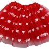 Sydney So Sweet Red Heart Valentine's Day Tutu Skirt For Toddler, Girls, Women, Plus