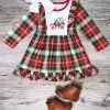 Sydney So Sweet Holiday Christmas Tree Car Plaid Ruffle Girls Dress Dresses & Skirt Sets