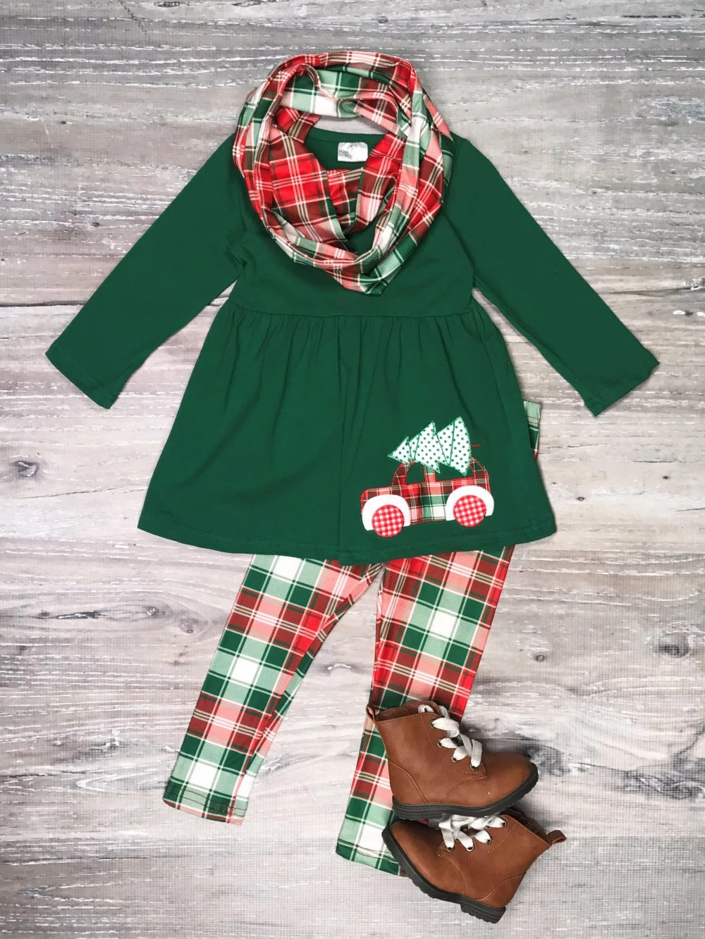 Sydney So Sweet Holiday Christmas Tree Car Plaid Green Girls Scarf Outfit Scarf Outfits 1 Sydney So Sweet Holiday Christmas Tree Car Plaid Green Girls Scarf Outfit Scarf Outfits