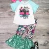 Sydney So Sweet Home Is Where You Park It Camper Floral Sequin Girls Bell Bottom Outfit